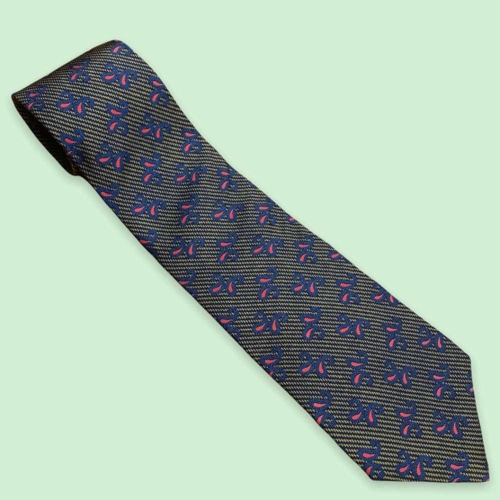Vintage 80s/90s Perry Ellis 100% Silk Paisley Tie